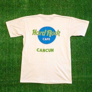 VINTAGE HARD ROCK MENS SHIRT CANCUN RETRO TEE LOGO GRAPHIC 90S Y2K SIZE M